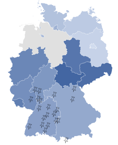 Grafik mit Übersicht der Teilnehmenden Hochschulen